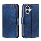 For iPhone 16 Tri-Fold 9-Card Wallets Leather Phone Case(Blue) - 2