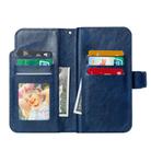 For iPhone 16 Tri-Fold 9-Card Wallets Leather Phone Case(Blue) - 3