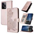 For Xiaomi Redmi Note 12 Pro Datura Flower Embossed Flip Leather Phone Case(Rose Gold) - 1