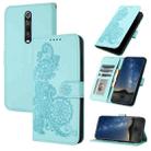 For Xiaomi Redmi K20 Datura Flower Embossed Flip Leather Phone Case(Light blue) - 1