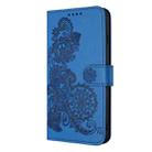 For Samsung Galaxy Xcover 5 Datura Flower Embossed Flip Leather Phone Case(Blue) - 2