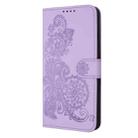 For Samsung Galaxy Note20 Ultra Datura Flower Embossed Flip Leather Phone Case(Purple) - 2