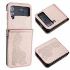 For Samsung Galaxy Z Flip4 5G Datura Flower Embossed Flip Leather Phone Case(Rose Gold) - 1