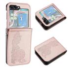 For Samsung Galaxy Z Flip5 5G Datura Flower Embossed Flip Leather Phone Case(Rose Gold) - 1