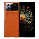 For Xiaomi Mix Fold 3 Crazy Horse Texture Leather Shockproof Phone Case(Yellow) - 1