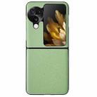 For OPPO Find N3 Flip Morandi Solid Color Leather Texture Phone Case(Green) - 1