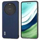 For Huawei Mate 60 Pro ABEEL Genuine Leather Luolai Series Phone Case(Dark Blue) - 1