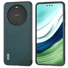 For Huawei Mate 60 Pro ABEEL Genuine Leather Luolai Series Phone Case(Dark Green) - 1