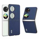 For Huawei P60 Pocket ABEEL Genuine Leather Luolai Series Phone Case(Dark Blue) - 1