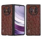 For Huawei Mate X5 ABEEL Genuine Leather Ostrich Texture Phone Case(Coffee) - 1