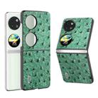 For Huawei P60 Pocket ABEEL Genuine Leather Ostrich Texture Phone Case(Green) - 1