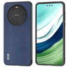 For Huawei Mate 60 Pro ABEEL Genuine Leather Xiaoya Series Phone Case(Blue) - 1