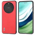 For Huawei Mate 60 ABEEL Wood Texture PU Phone Case(Red) - 1