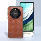 For Huawei Mate 60 ABEEL Weave Plaid PU Phone Case(Brown) - 2
