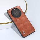 For Huawei Mate 60 ABEEL Weave Plaid PU Phone Case(Brown) - 3