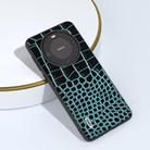 For Huawei Mate 60 ABEEL Genuine Leather Crocodile Pattern Black Edge Phone Case(Blue) - 3