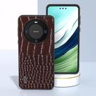 For Huawei Mate 60 ABEEL Genuine Leather Crocodile Pattern Black Edge Phone Case(Coffee) - 2
