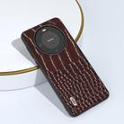For Huawei Mate 60 ABEEL Genuine Leather Crocodile Pattern Black Edge Phone Case(Coffee) - 3