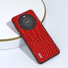 For Huawei Mate 60 ABEEL Genuine Leather Crocodile Pattern Black Edge Phone Case(Red) - 3