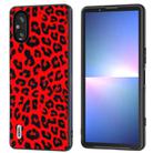 For Sony Xperia 5 V ABEEL Black Edge Leopard Phone Case(Red Leopard) - 1