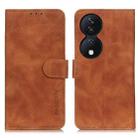 For Honor X7b KHAZNEH Retro Texture Flip Leather Phone Case(Brown) - 1