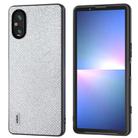 For Sony Xperia 5 V ABEEL Diamond Black Edge Phone Case(Jewel Silver) - 1