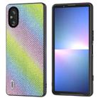For Sony Xperia 5 V ABEEL Diamond Black Edge Phone Case(Rainbow Diamond) - 1