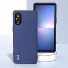 For Sony Xperia 5 V ABEEL Black Edge Genuine Leather Mino Phone Case(Royal Blue) - 2