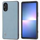 For Sony Xperia 5 V ABEEL Black Edge Genuine Leather Mino Phone Case(Blue) - 1