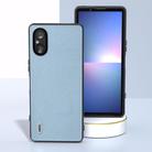 For Sony Xperia 5 V ABEEL Black Edge Genuine Leather Mino Phone Case(Blue) - 2