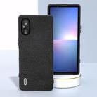 For Sony Xperia 5 V ABEEL Black Edge Genuine Leather Mino Phone Case(Black) - 2