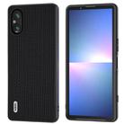 For Sony Xperia 5 V ABEEL Genuine Leather Luxury Black Edge Phone Case(Black) - 1