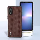 For Sony Xperia 5 V ABEEL Genuine Leather Luxury Black Edge Phone Case(Coffee) - 2