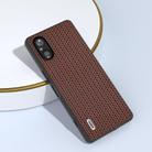 For Sony Xperia 5 V ABEEL Genuine Leather Luxury Black Edge Phone Case(Coffee) - 3