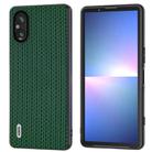 For Sony Xperia 5 V ABEEL Genuine Leather Luxury Black Edge Phone Case(Night Green) - 1