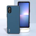 For Sony Xperia 5 V ABEEL Genuine Leather Silky Soft Black Edge Phone Case(Blue) - 2