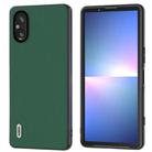 For Sony Xperia 5 V ABEEL Genuine Leather Silky Soft Black Edge Phone Case(Green) - 1