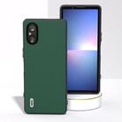 For Sony Xperia 5 V ABEEL Genuine Leather Silky Soft Black Edge Phone Case(Green) - 2