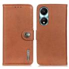 For Honor X5 Plus KHAZNEH Cowhide Texture Horizontal Flip Leather Phone Case(Brown) - 1