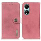 For Honor X5 Plus KHAZNEH Cowhide Texture Horizontal Flip Leather Phone Case(Pink) - 1