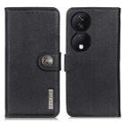 For Honor X7b KHAZNEH Cowhide Texture Horizontal Flip Leather Phone Case(Black) - 1