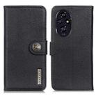 For Honor 200 KHAZNEH Cowhide Texture Horizontal Flip Leather Phone Case(Black) - 1