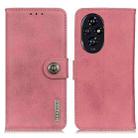 For Honor 200 KHAZNEH Cowhide Texture Horizontal Flip Leather Phone Case(Pink) - 1