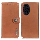 For Honor 200 Pro KHAZNEH Cowhide Texture Horizontal Flip Leather Phone Case(Brown) - 1