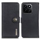 For Honor 200 Smart / Play 60 Plus KHAZNEH Cowhide Texture Horizontal Flip Leather Phone Case(Black) - 1