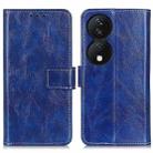 For Honor X7b Retro Crazy Horse Texture Flip Leather Phone Case(Blue) - 1