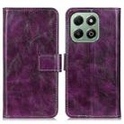 For Honor X6b Retro Crazy Horse Texture Flip Leather Phone Case(Purple) - 1