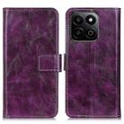 For Honor 200 Smart Retro Crazy Horse Texture Flip Leather Phone Case(Purple) - 1