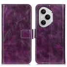 For Honor 400 Pro Global 160.8mm Retro Crazy Horse Texture Flip Leather Phone Case(Purple) - 1