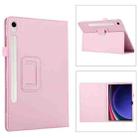 For Samsung Galaxy Tab S9 Litchi Texture Leather Tablet Case with Holder(Pink) - 1